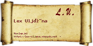 Lex Uljána névjegykártya